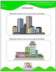 Resimli Zıt Kavram Çalışma Sayfaları